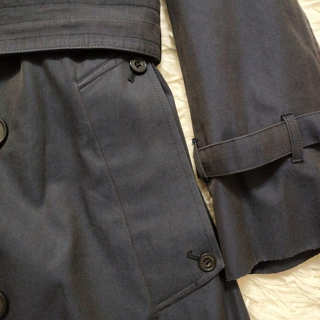 Aquascutum 大きいサイズ ダブルブレスト トレンチコート　ネイビー