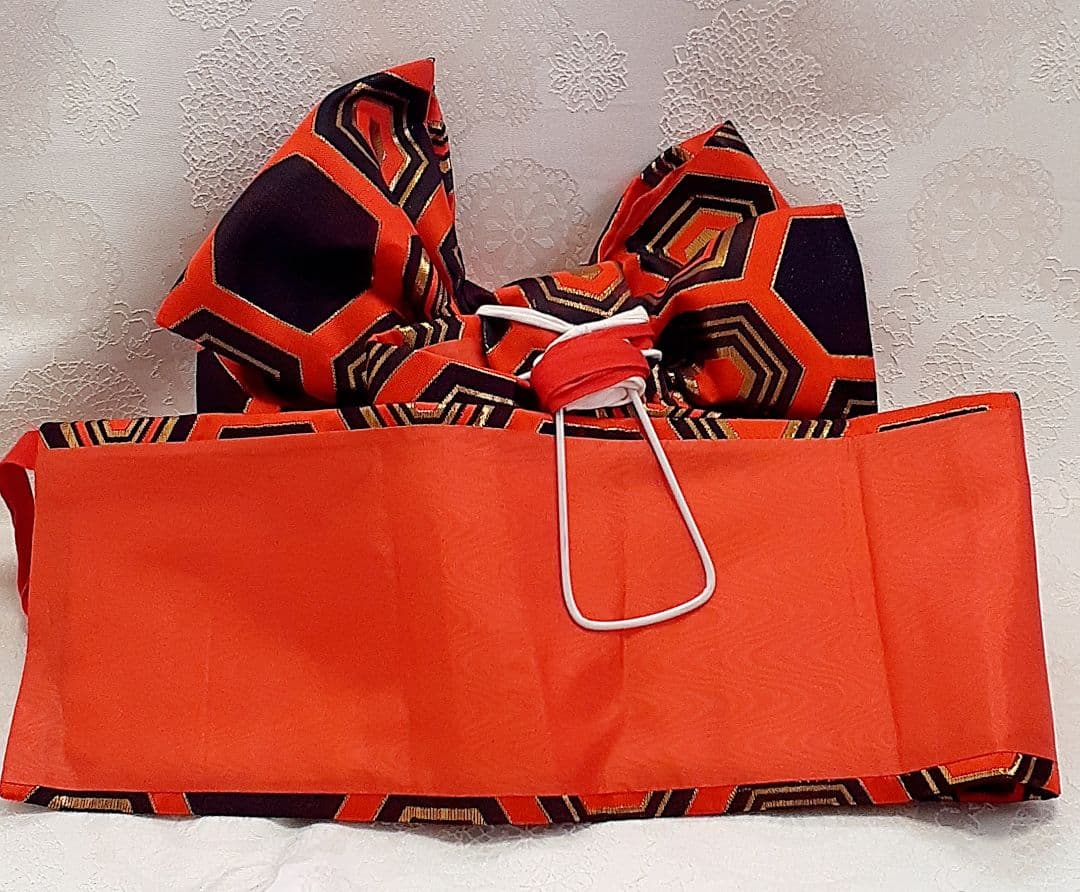 七五三 7歳 着物 結び帯セット 赤 12点フルセット 蝶★女の子 化繊