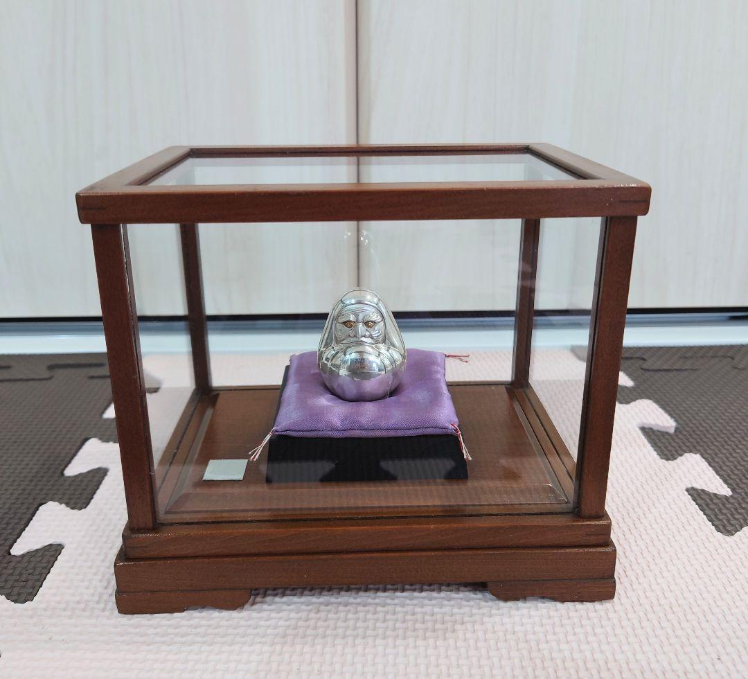 銀製　達磨　置物　ケース付