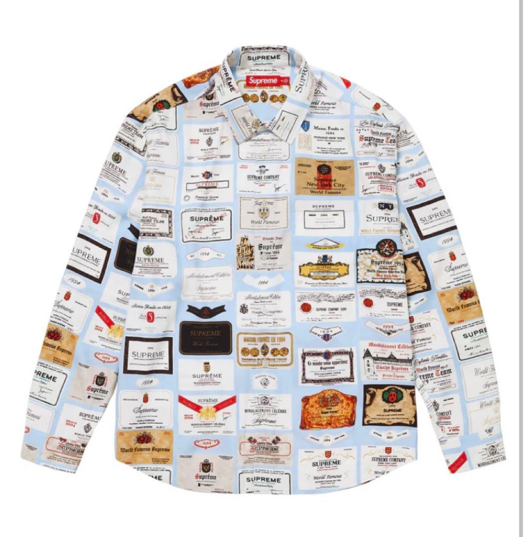 Supreme Label Shirt Light Blue 青　ブルー　水色