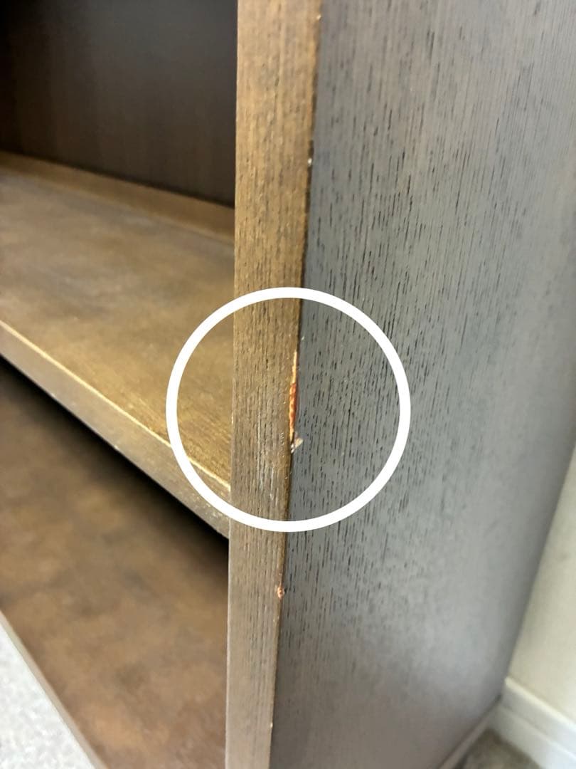 無印良品　木製薄型シェルフ　6段　タモ材　ダークブラウン