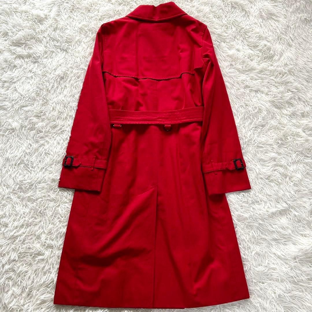【美品】バーバリーロンドン　トレンチコート　ライナー付き　ロング丈　赤　M相当