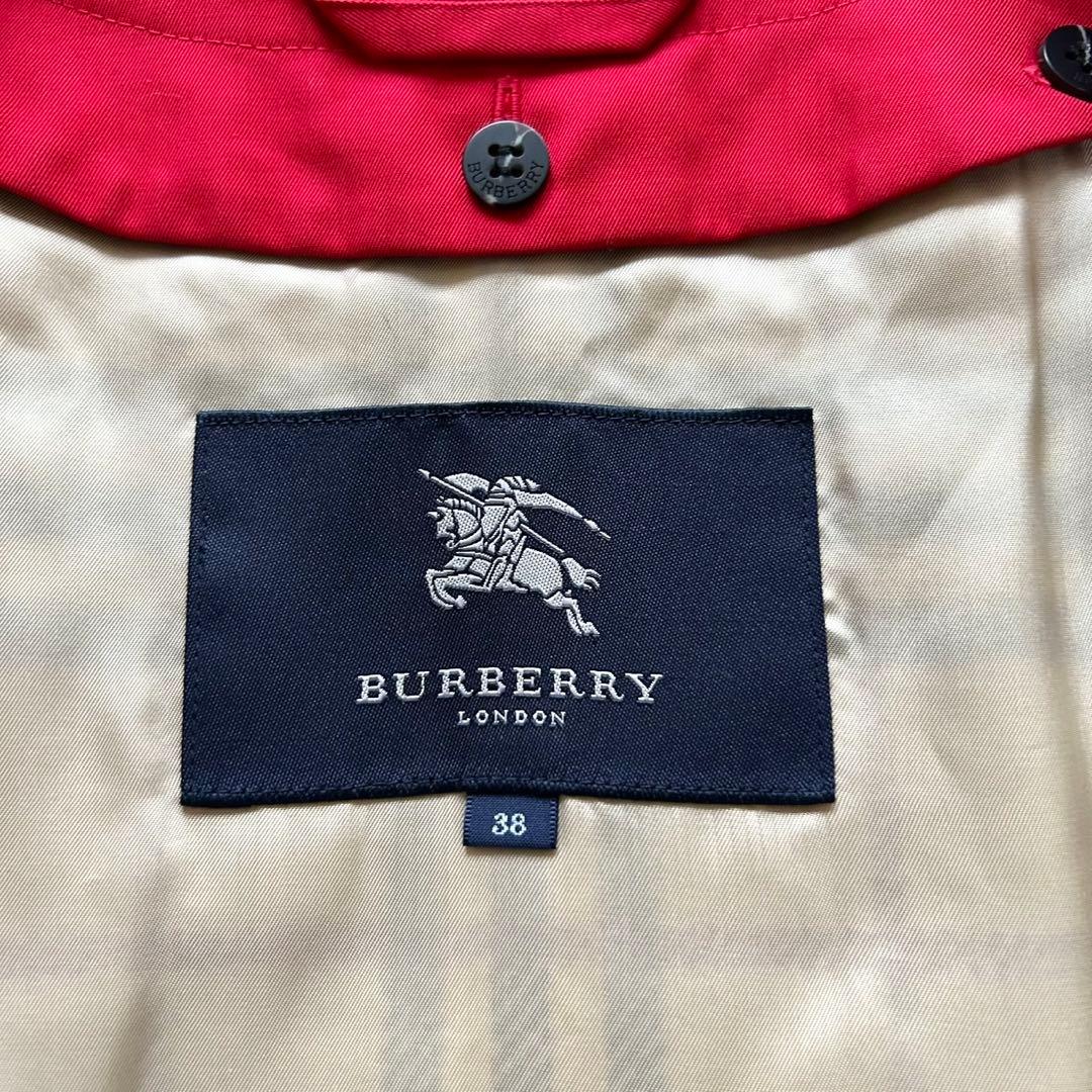 【美品】バーバリーロンドン　トレンチコート　ライナー付き　ロング丈　赤　M相当