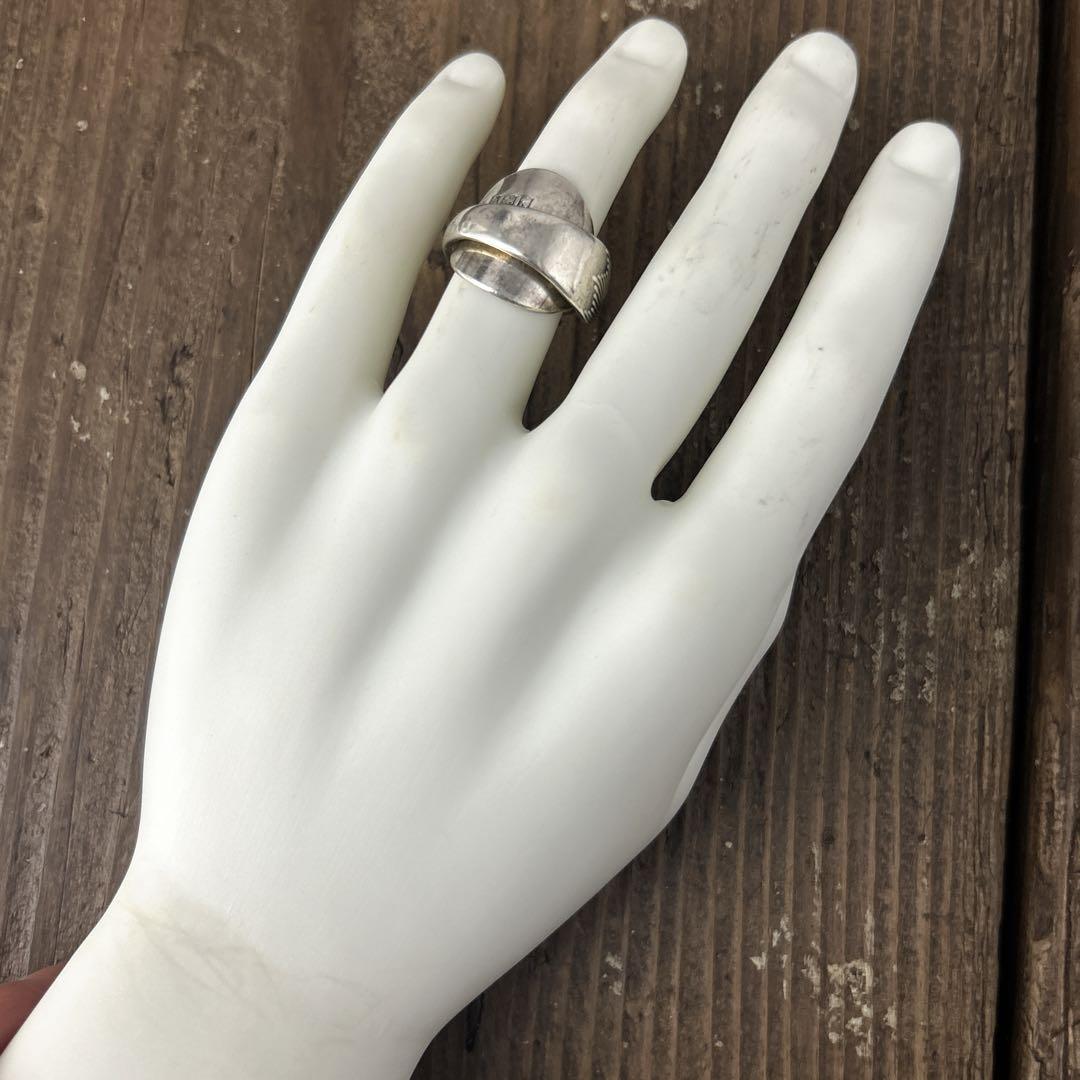 英国 フェザー スプーンリング フェザー シルバー バーミンガム 14号