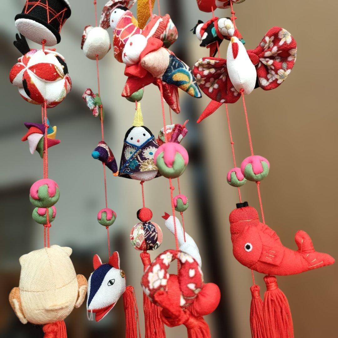 ひな祭り 吊るし飾り(みやび) 　赤　高さ(80cm)