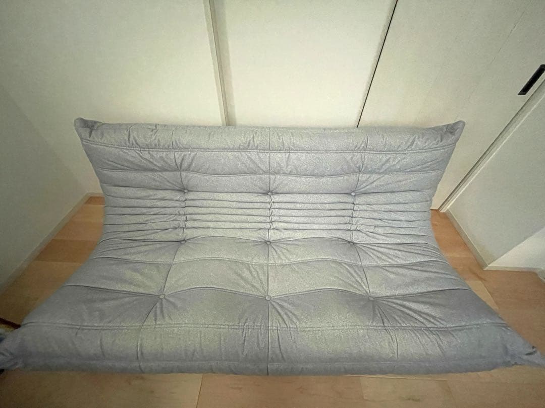 【美品】 リーンロゼ ligne rosetトーゴ togo 3人掛け グレー