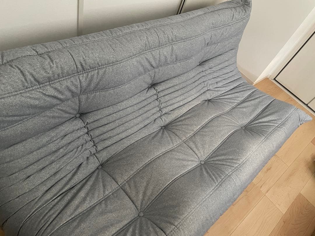 【美品】 リーンロゼ ligne rosetトーゴ togo 3人掛け グレー