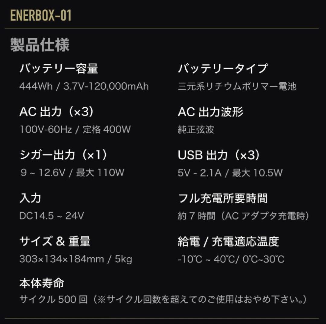 LACITA ラチタ エナーボックス ポータブル電源