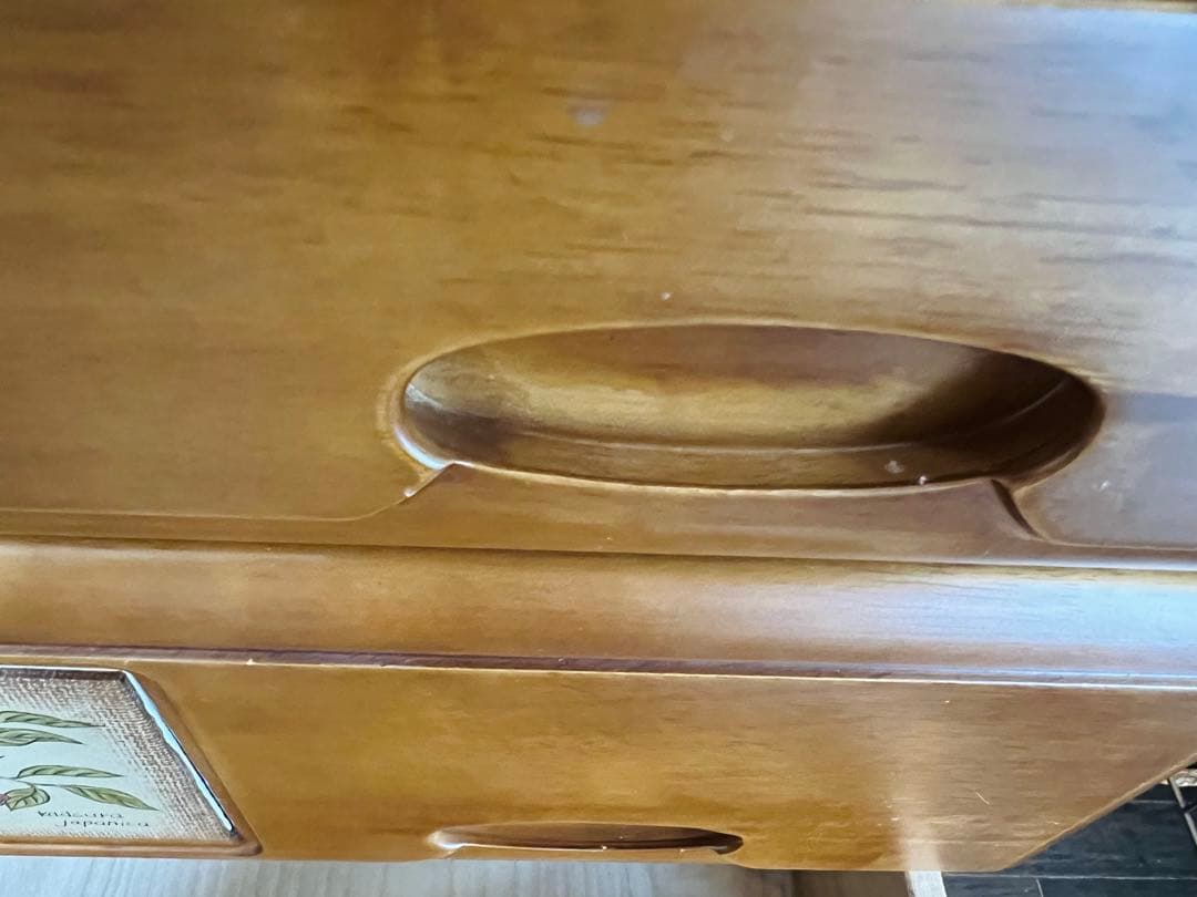 【匿名配送】カントリー調　木製ブラウンチェスト 6引き出し　かわいくて、シンプル