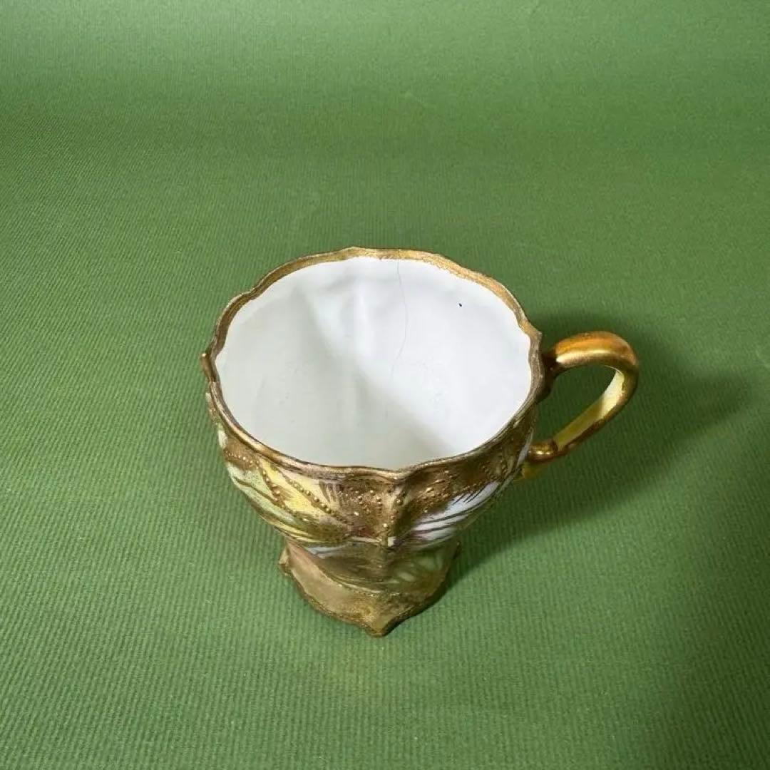 希少 オールドノリタケ ゴールドスプレー技法 モカセット メイプルリーフ