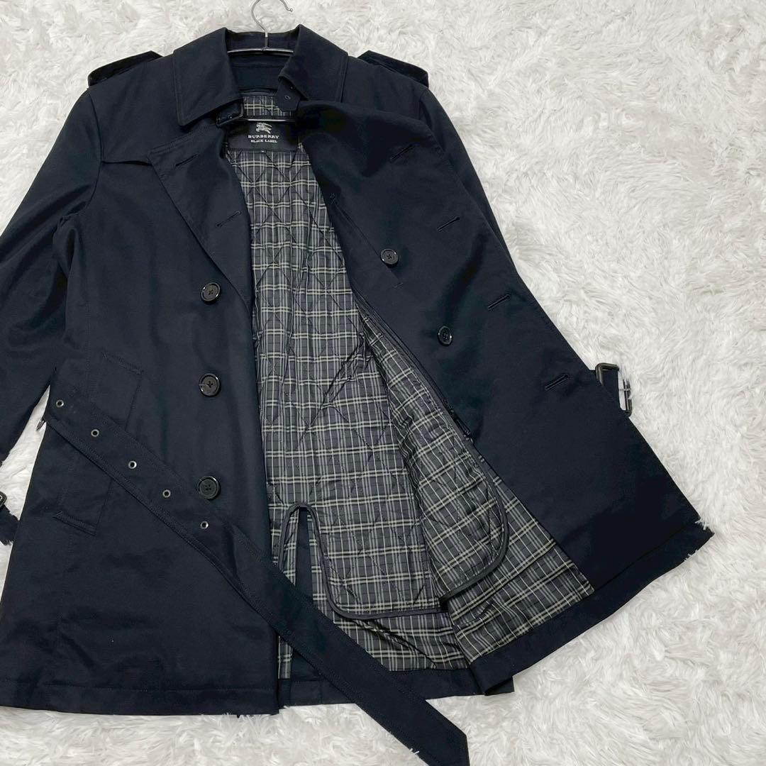 バーバリーブラックレーベル トレンチコート ベルト ライナー付き2way