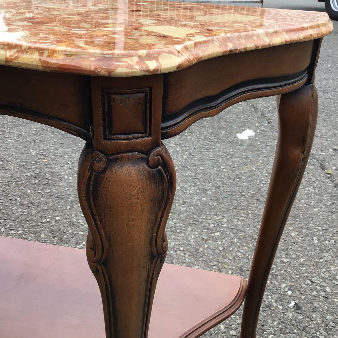 大理石天板の西洋家具テーブル　コンソール テーブル 花台 アンティーク