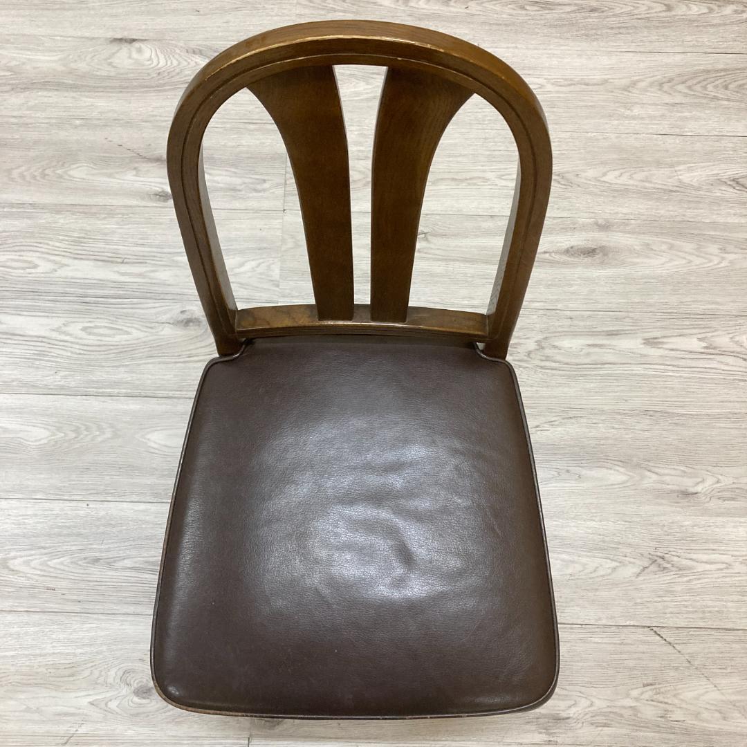 【飛騨産業】HIDA キツツキ　ダイニングチェア　椅子　革張り