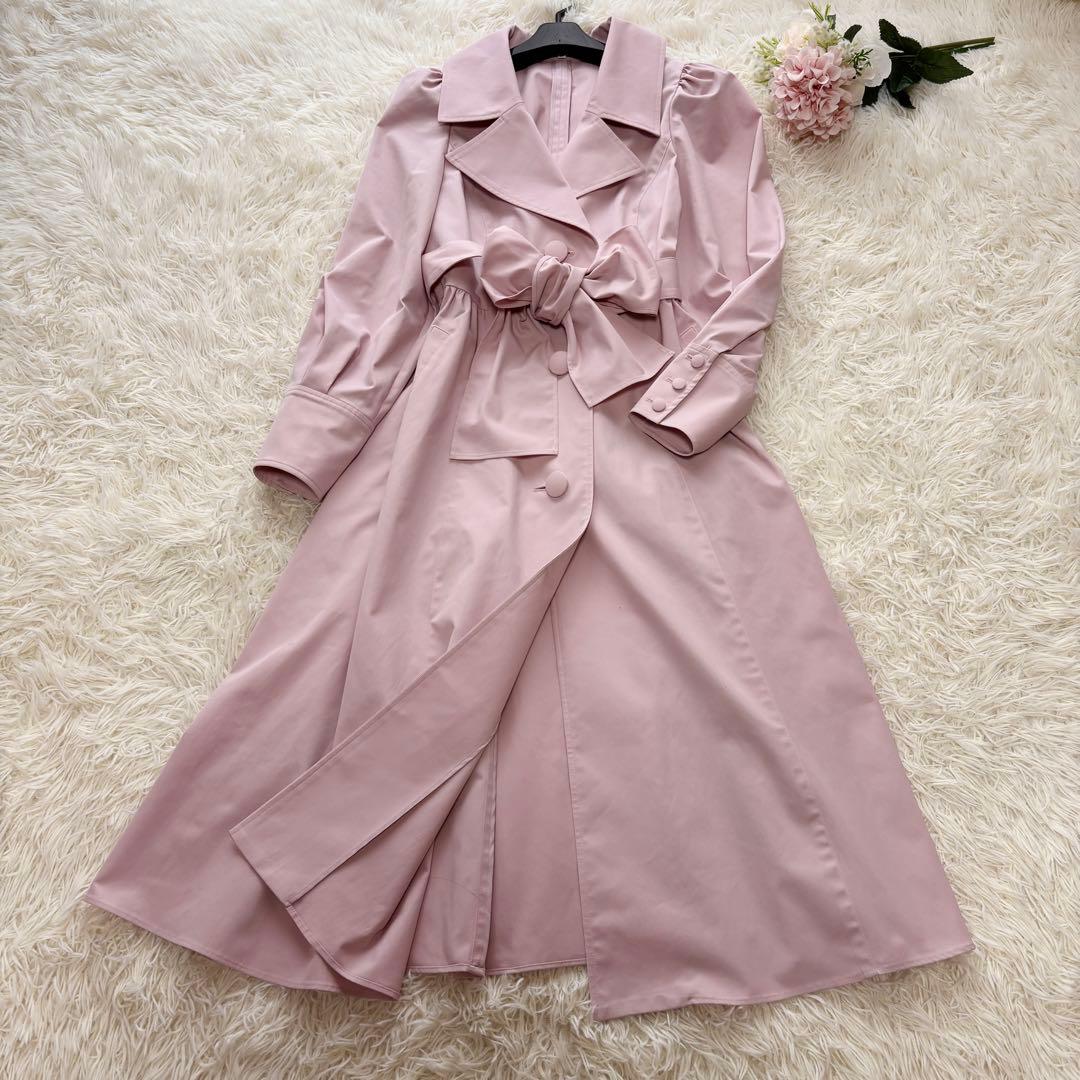【美品】2025年　ドレスライクリボンコート　エムズグレイシー　ピンク　38