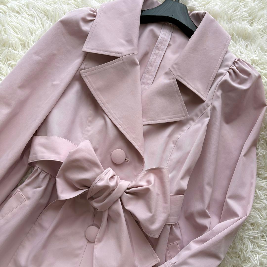 【美品】2025年　ドレスライクリボンコート　エムズグレイシー　ピンク　38