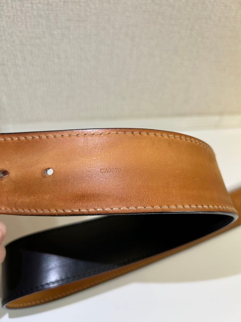 【最終値下げ】Louis Vuitton レザーベルト ブラック ブラウン