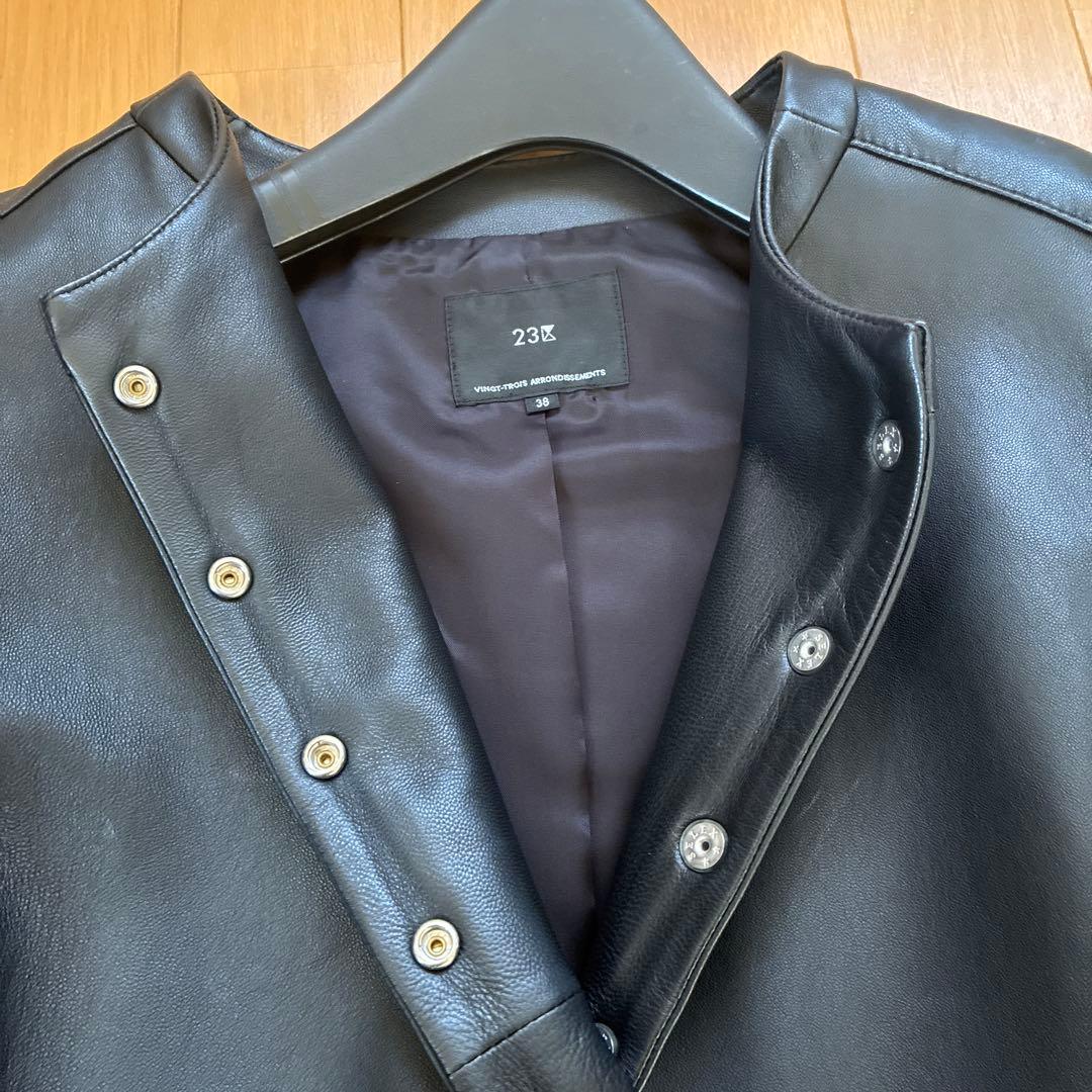 23区 ブラック　フェイクレザージャケット