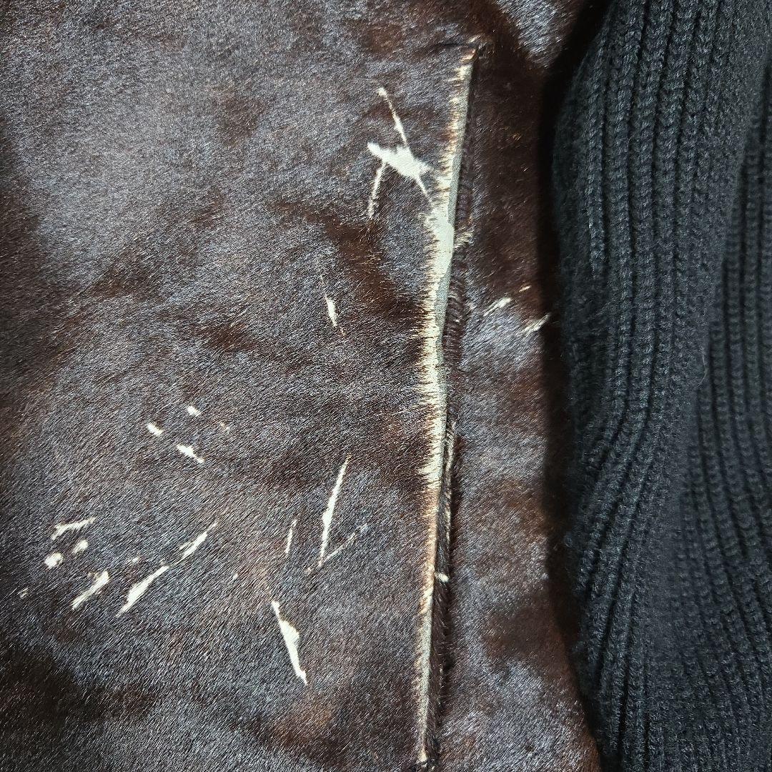 超希少 エンポリオアルマーニ ブラックポニー ハラコ毛皮 セーター ジャケット