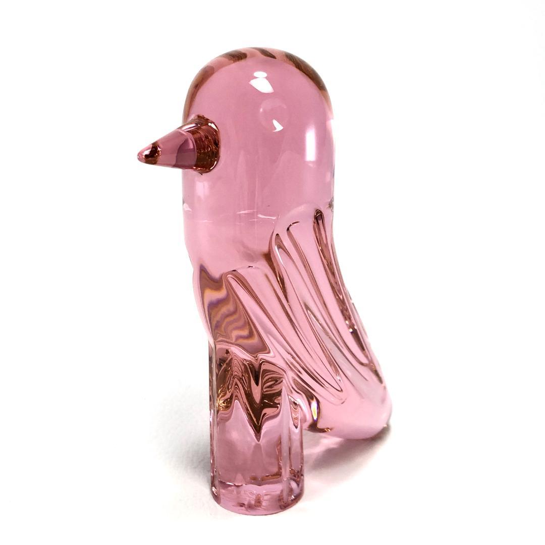 【美品】バカラ／ファウナクリストポリス バード ピンク／BC261