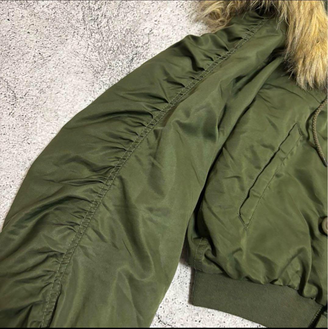 y2k 00s N2B ショート丈　ミリタリージャケット　くしゅくしゅスリーブ