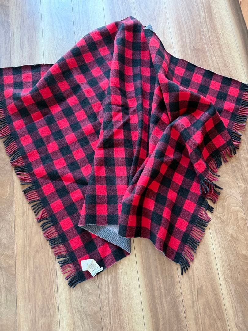 希少 BALENCIAGA チェック ウール 大判ブランケット ショール