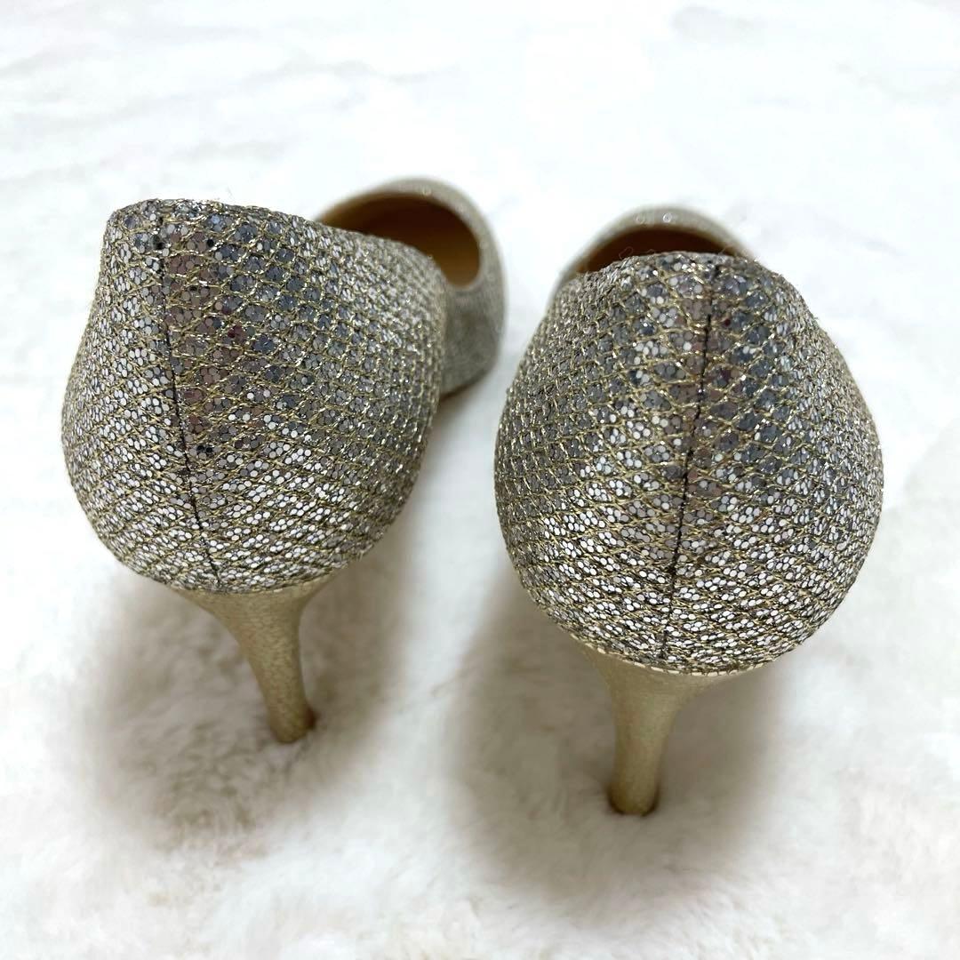 極美品✨ジミーチュウ シルバー×ゴールド パンプス ブライダルシューズ 22.5