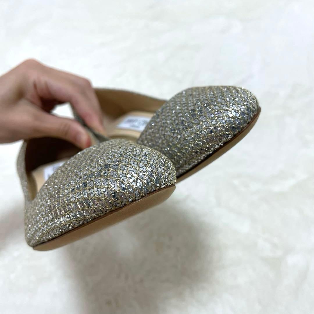 極美品✨ジミーチュウ シルバー×ゴールド パンプス ブライダルシューズ 22.5