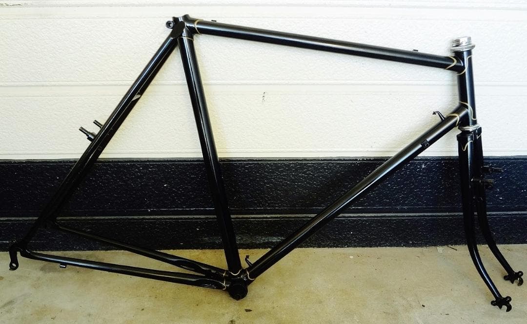 【リペイント　良品】　ヴィンテージ　クロモリ　ロードバイク フレーム　黒