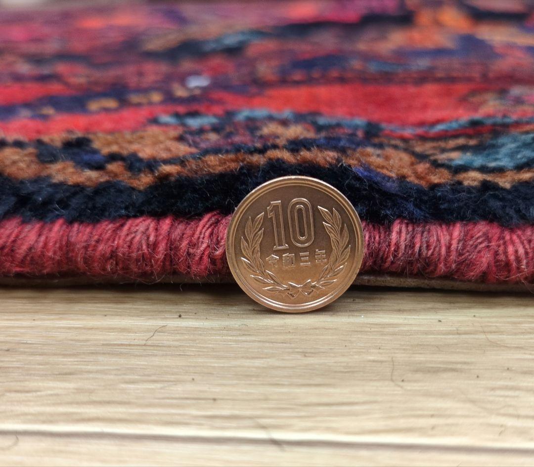 ペルシャ絨毯 267x140 手織り 美術品 草木染 ハマダン産クリーニング済み