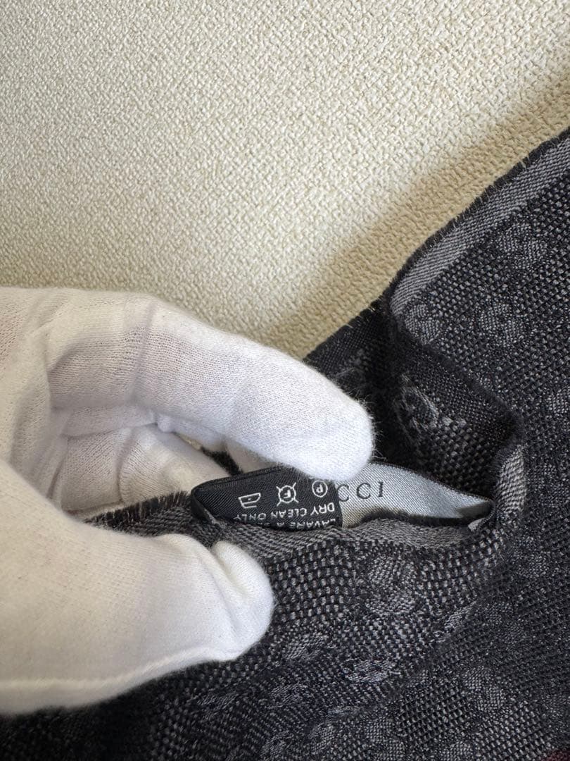 GUCCI グッチ ストール GG柄 ウール シルク イタリア製 正規品