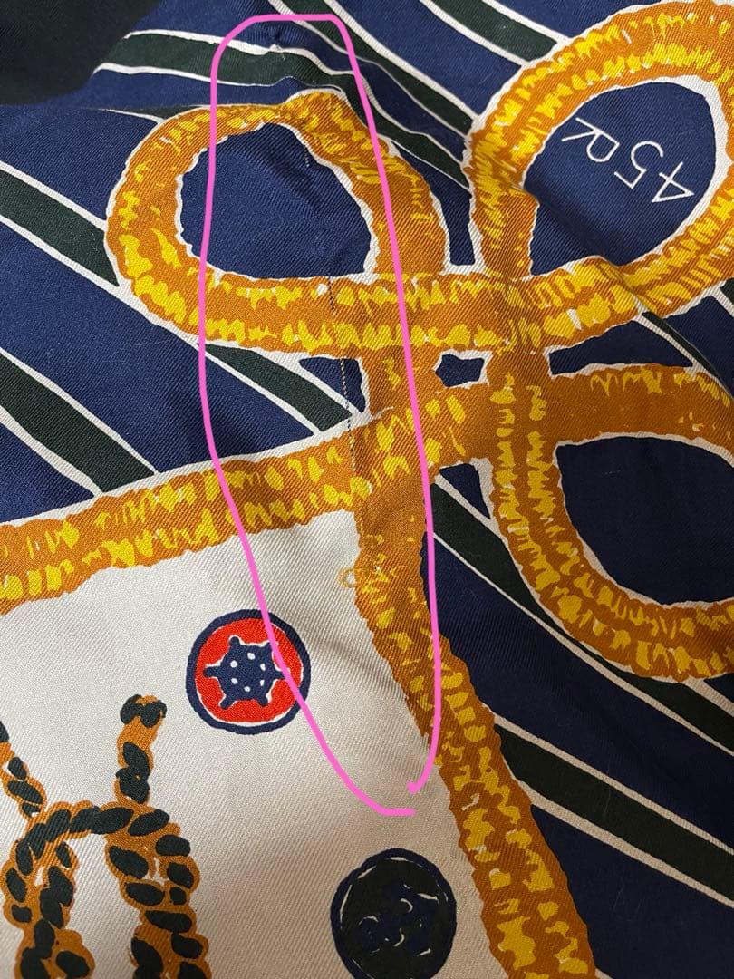 新品タグ 45R 大判 マリン スカーフ 45rpm