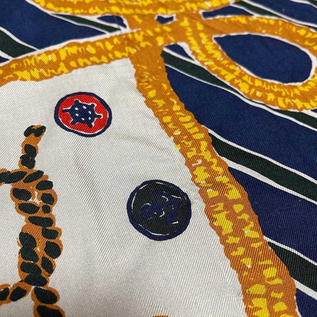 新品タグ 45R 大判 マリン スカーフ 45rpm