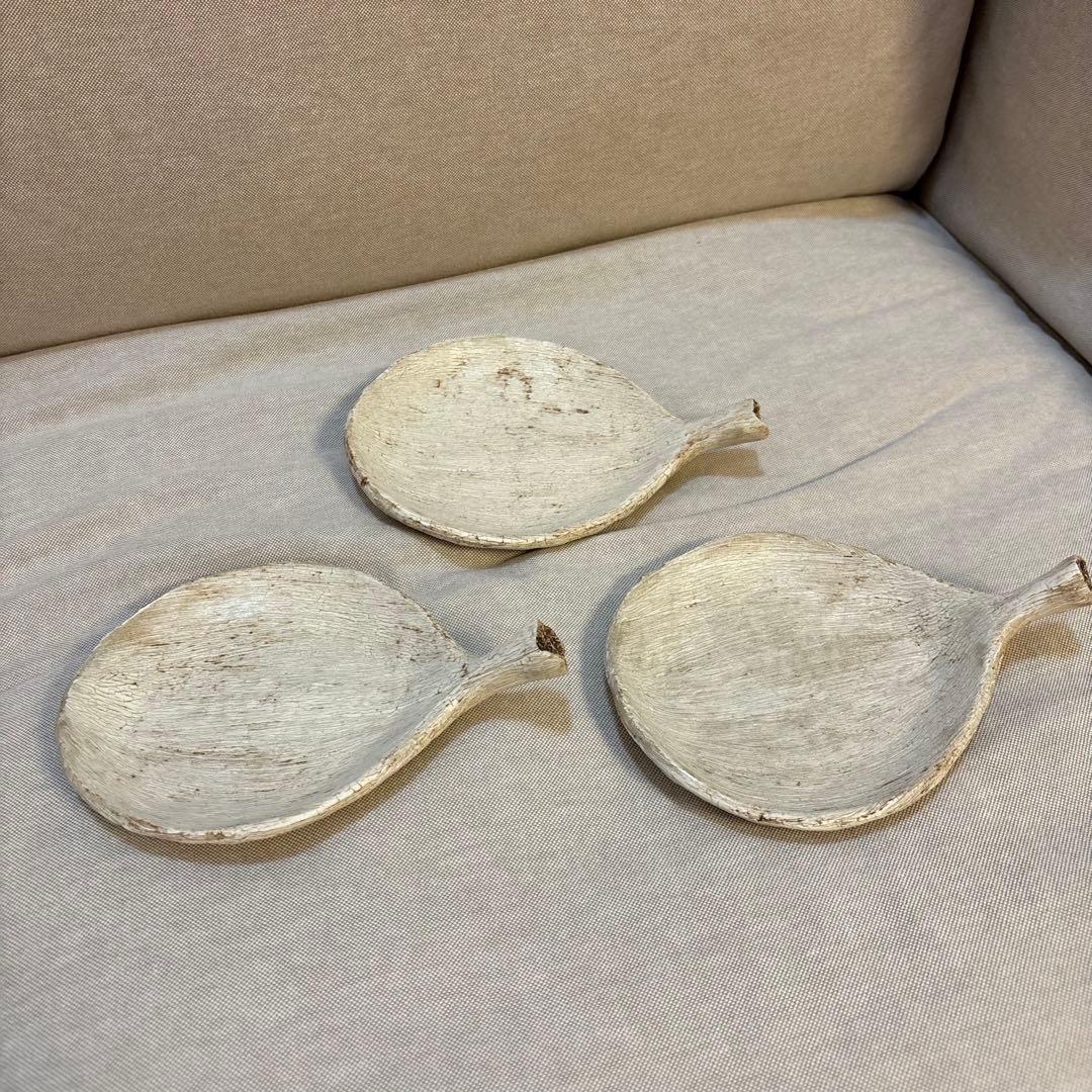 ミヤチヤスヨ　枝葉皿　3枚セット