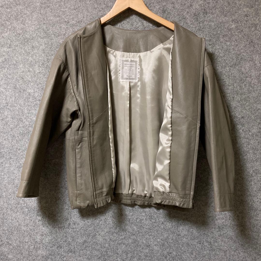 BEARDSLEYグレー系 ラムレザー ジャケット