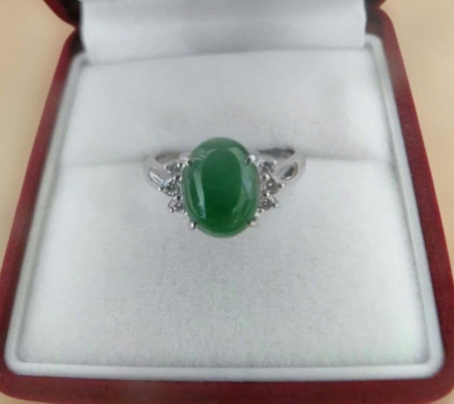 新品♥天然翡翠 2.11ct pt900 D0.12 鑑別付【特価】