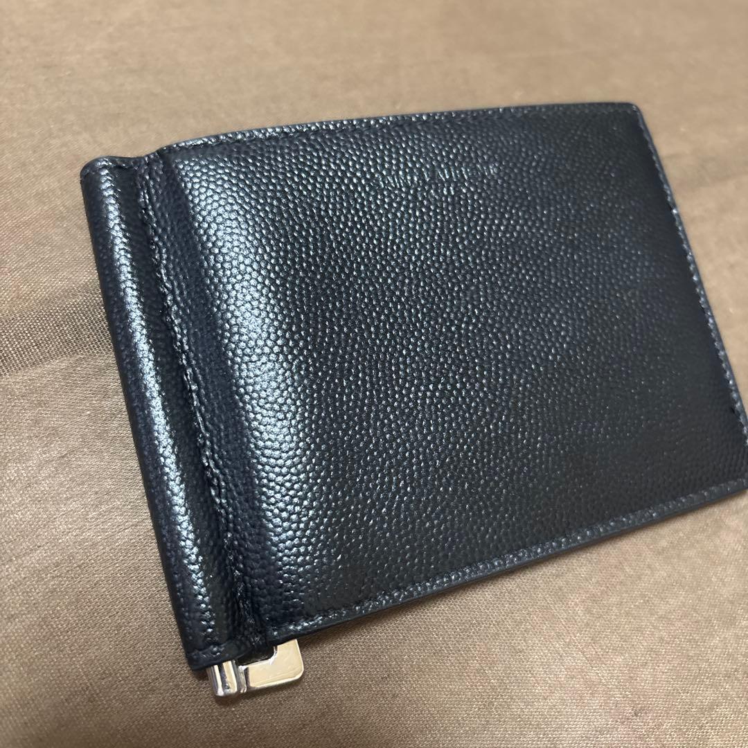 サンローラン　黒いレザーマネークリップ