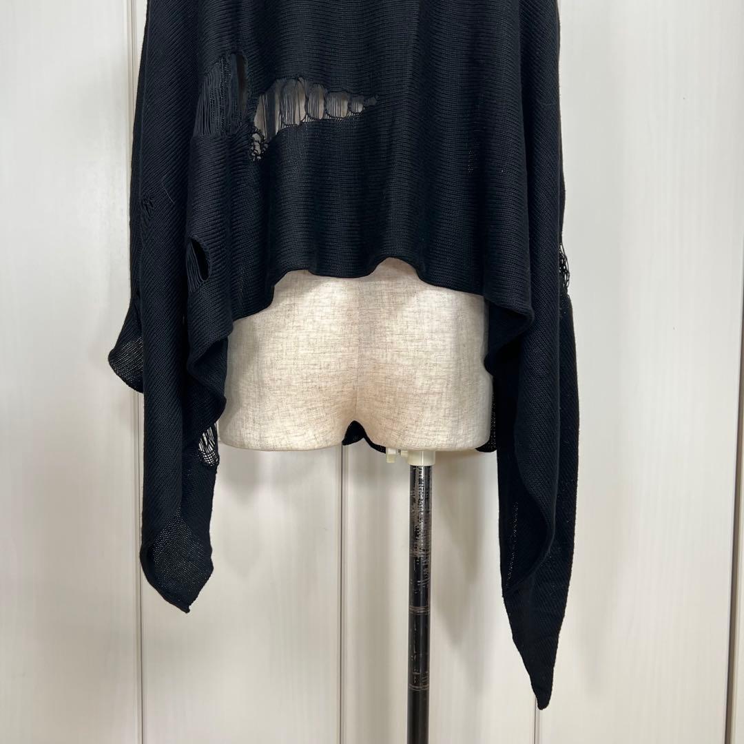 Michel Berandi バンブーニット クラッシュ加工羽織り ストール