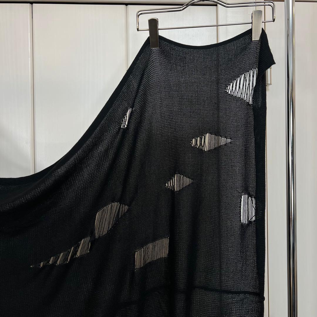 Michel Berandi バンブーニット クラッシュ加工羽織り ストール