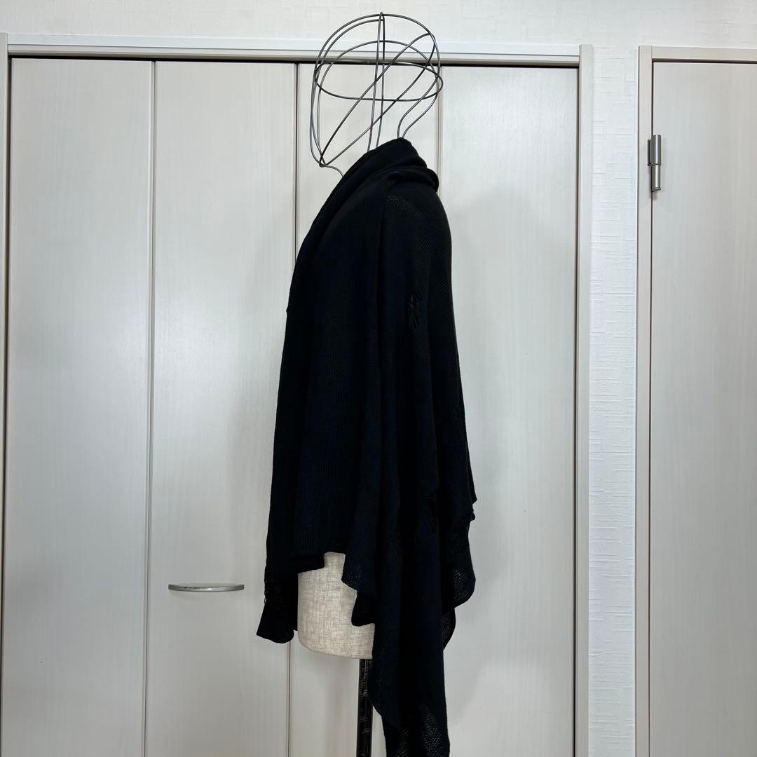 Michel Berandi バンブーニット クラッシュ加工羽織り ストール