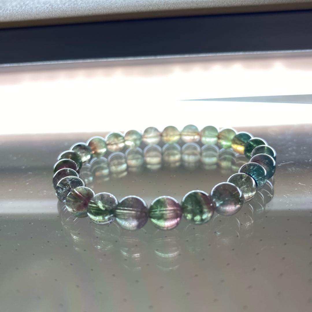 【宝石質】 ウォーターメロントルマリン　ブレスレット 15cm 7mm 高品質