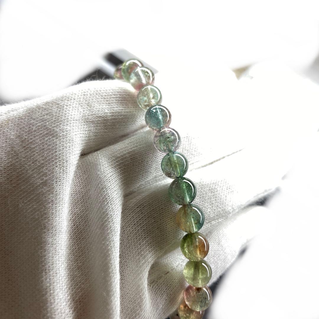 【宝石質】 ウォーターメロントルマリン　ブレスレット 15cm 7mm 高品質