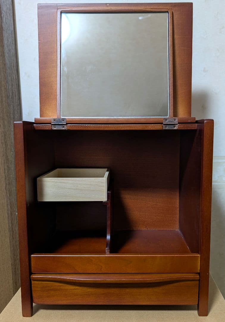 【未使用】木製ドレッサー ミラー付き 引き出し付き