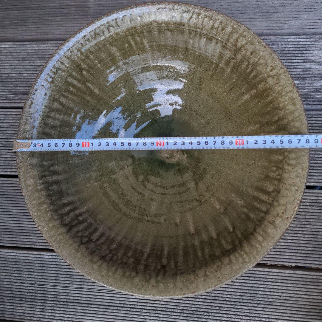 藤井達吉　 陶器　 丸型鉢 メダカ鉢　水鉢　睡蓮鉢　大型　洗面ボウル　木箱付き