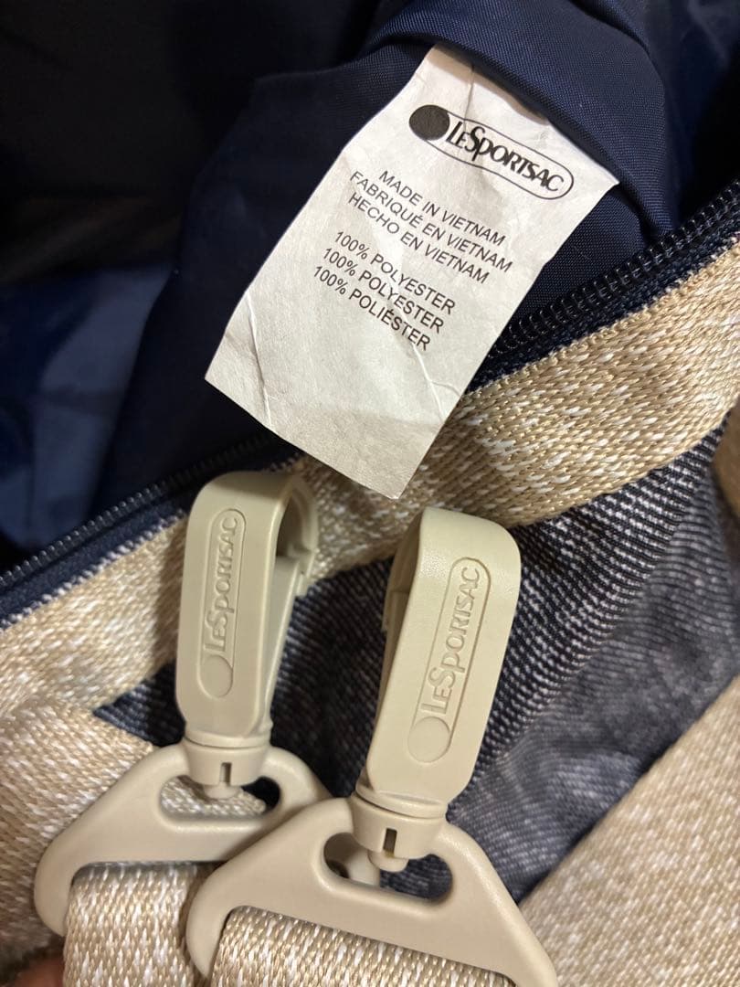 新品同　レスポートサック ボストンバッグ　デニムブルー×霜降りベージュ