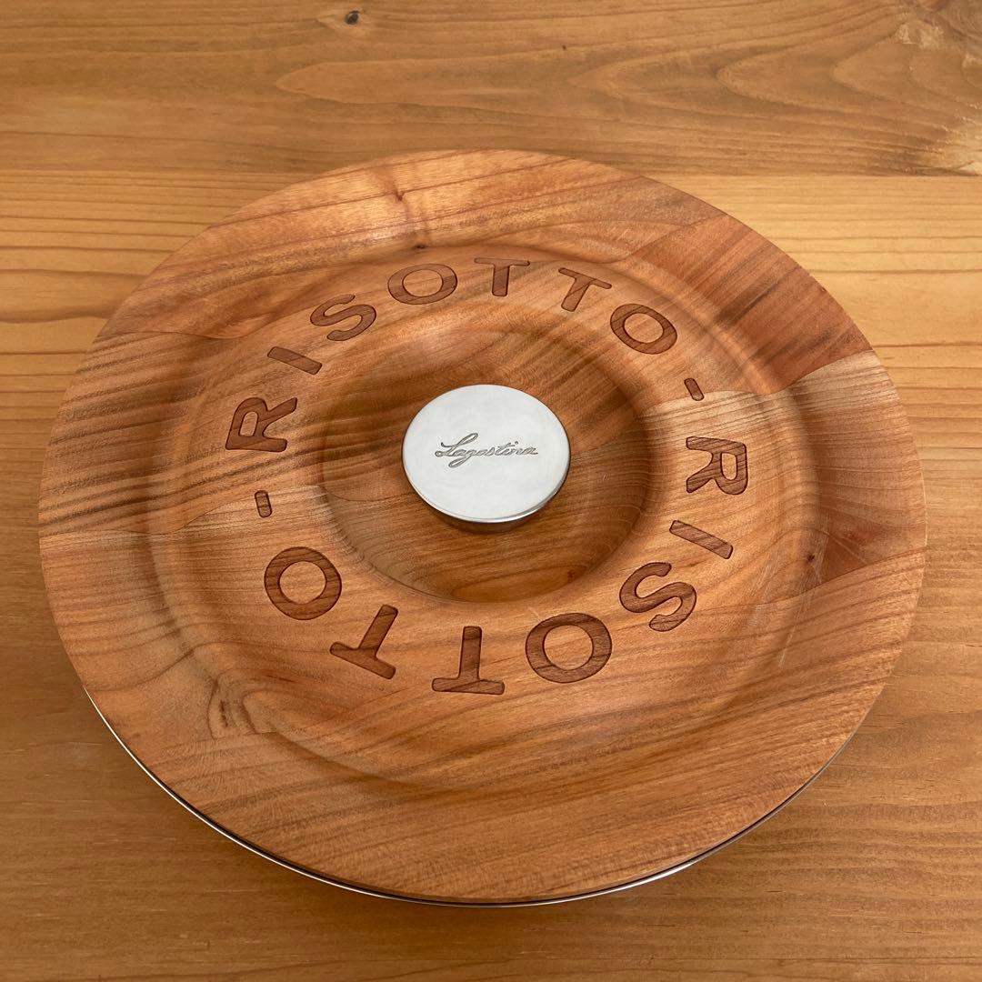 【新品】ラゴスティーナ　ステンレス製 リゾット鍋 　木製鍋敷付き