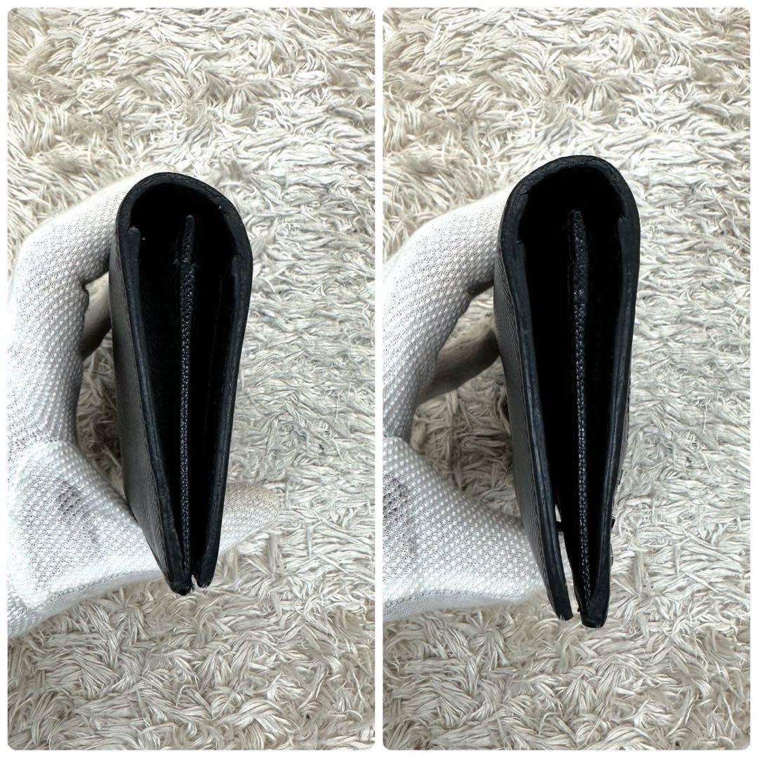 【美品】プラダ 長財布 二つ折り財布 ブラック サフィアーノ