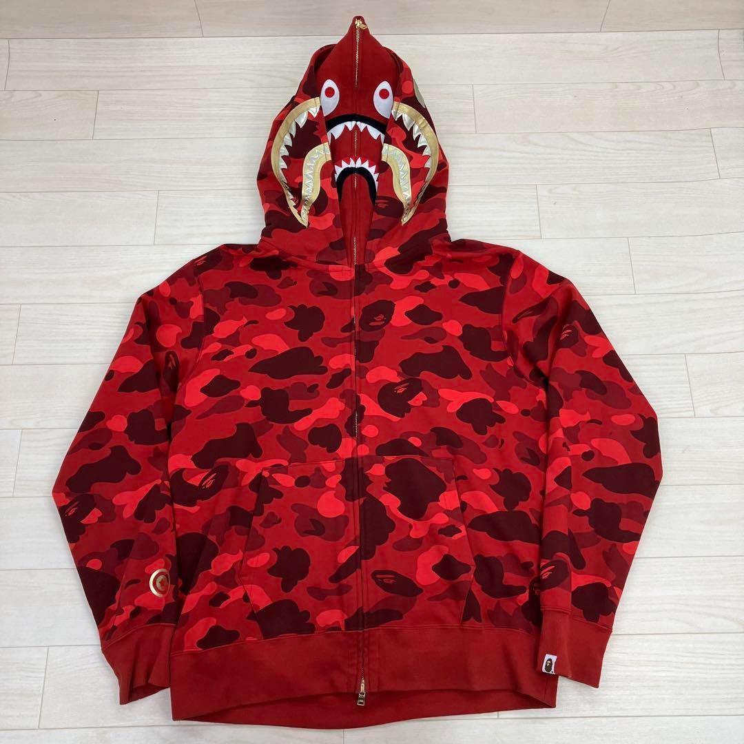 A BATHING APE アベイシングエイプ ダブルシャークパーカー