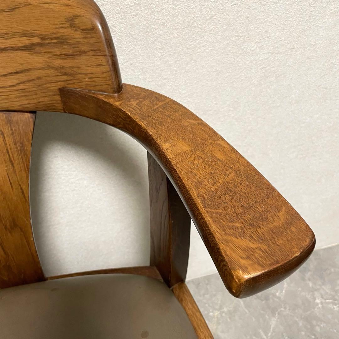 希少　辻木工　アームダイニングチェア① ヴィンテージ オーク無垢材 木製椅子