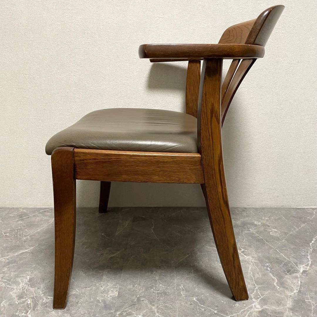 希少　辻木工　アームダイニングチェア① ヴィンテージ オーク無垢材 木製椅子
