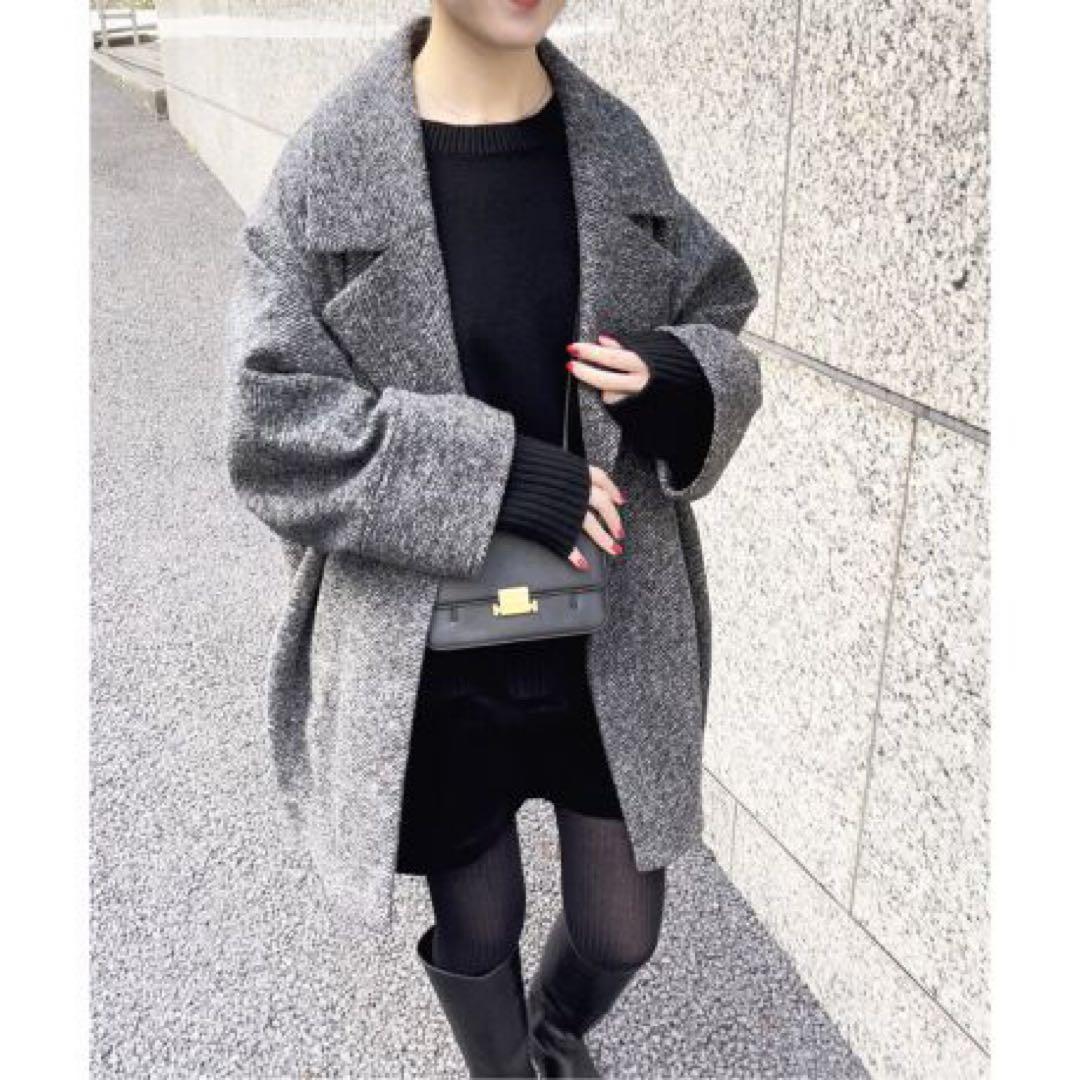 スピック&スパン Wスライバーヘリンボーンミドルコート 38